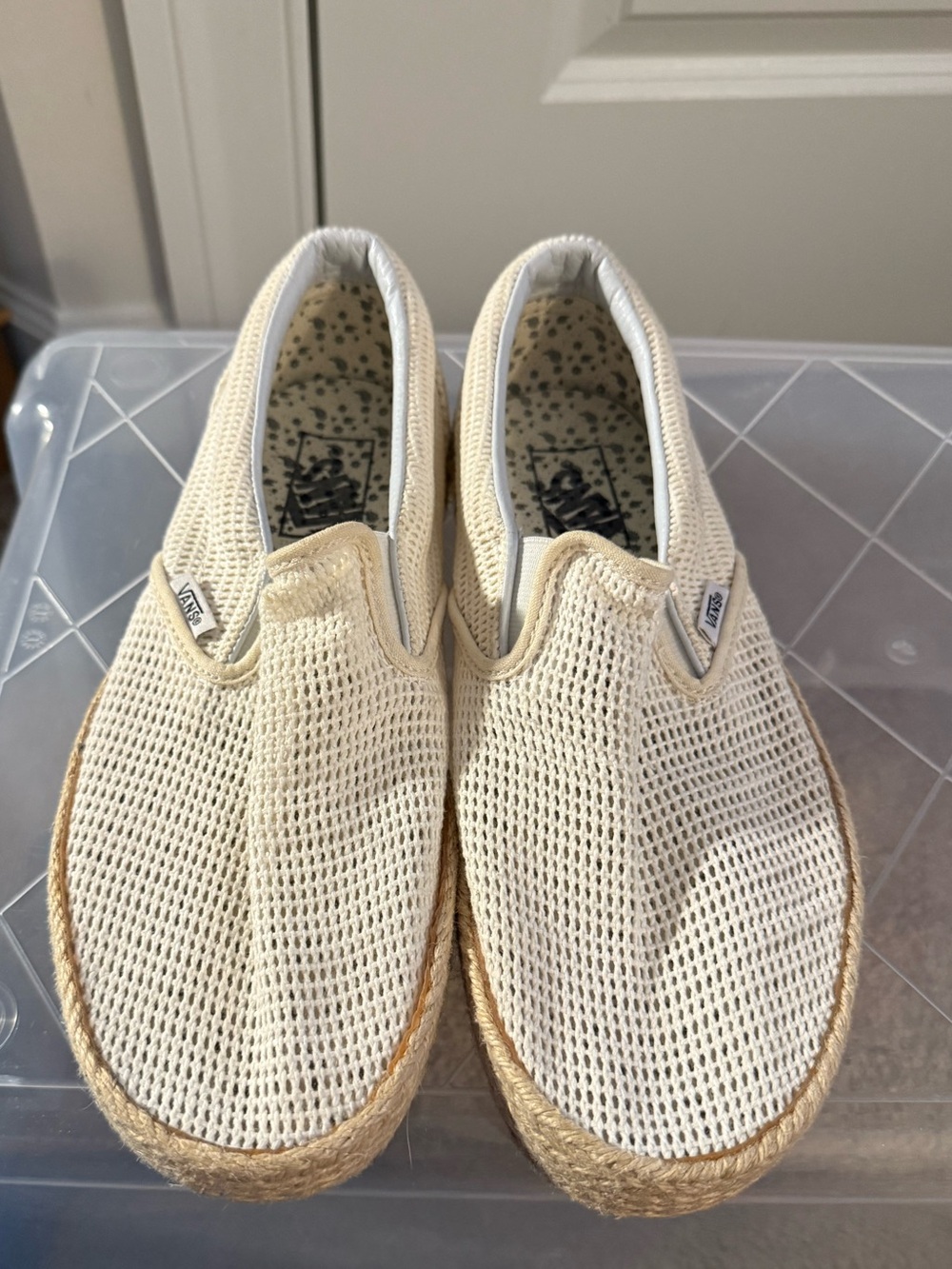 Vans Cream Woven Slip-On Espadrille